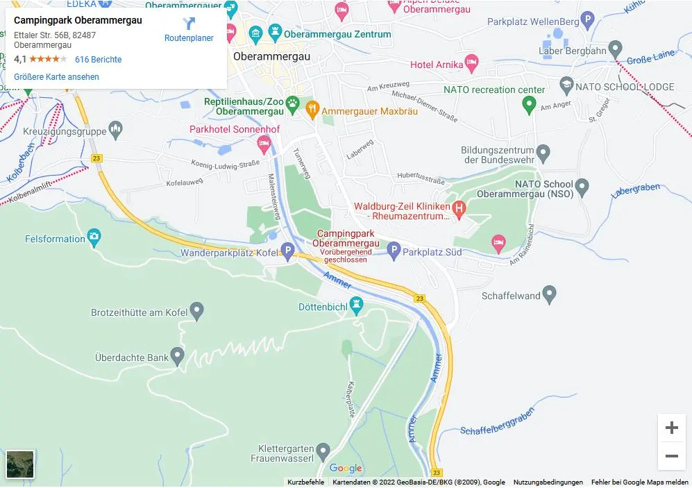 Karte: Campingpark Oberammergau